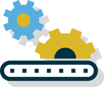 Warehouse distribution icon: conveyor