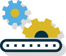 Warehouse distribution icon: conveyor
