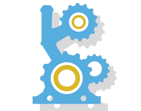 Machine tools icon: industrial icon