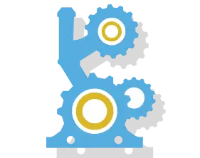 Machine tools icon: industrial icon
