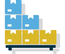Warehouse distribution icon: storage