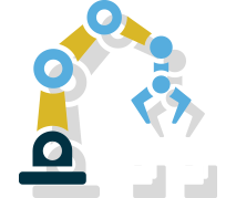 Warehouse distribution icon: robotics