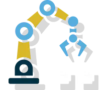Warehouse distribution icon: robotics