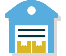 Warehouse distribution icon: warehouse