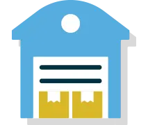 Warehouse distribution icon: warehouse